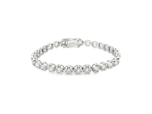 18K White Gold Tennis Bracelet with Natural Round Diamonds